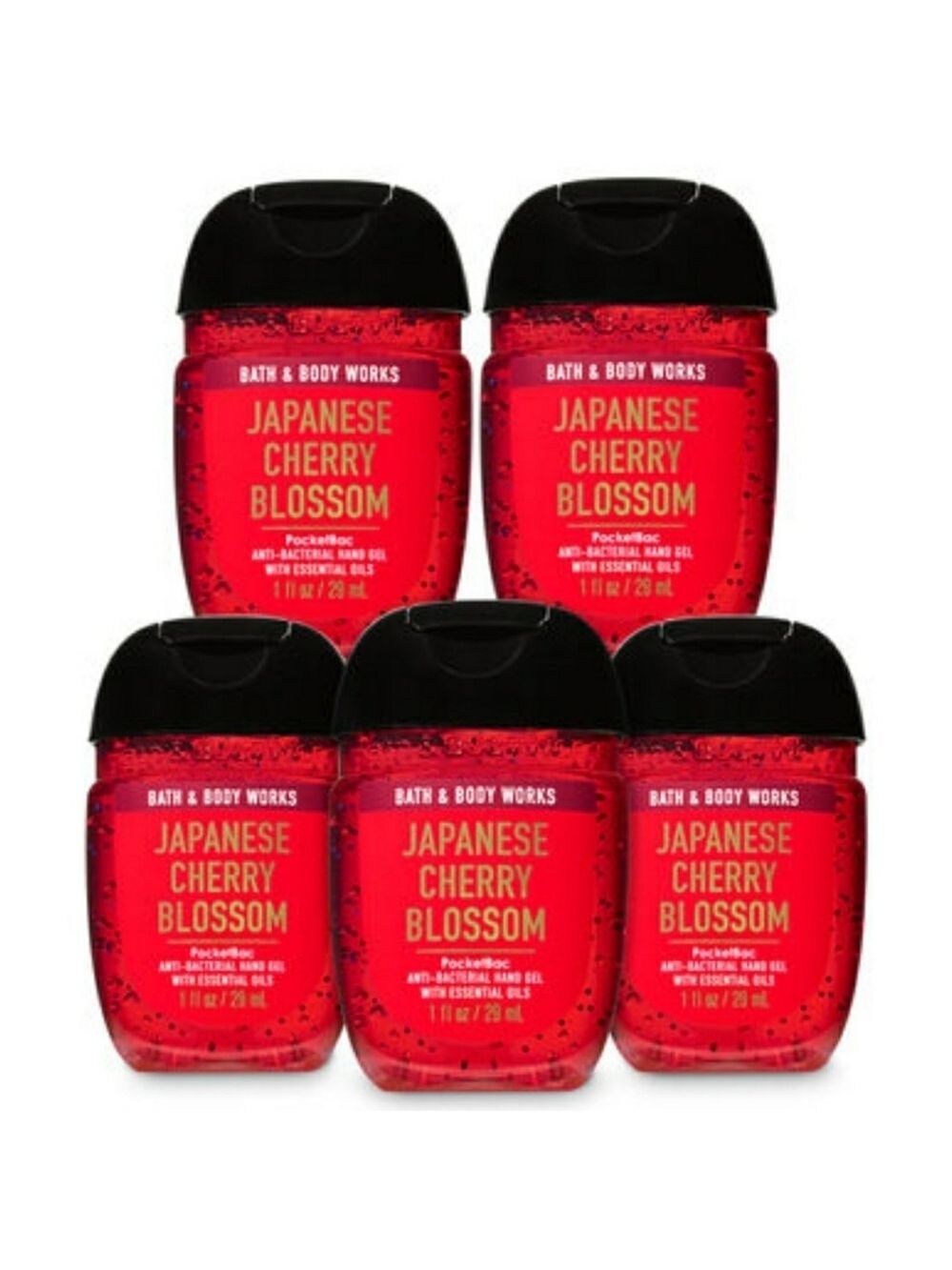 BATH & BODY WORKS POCKETBAC HAND SANITIZER 5 PACK JAPANESE CHERRY BLOSSOM